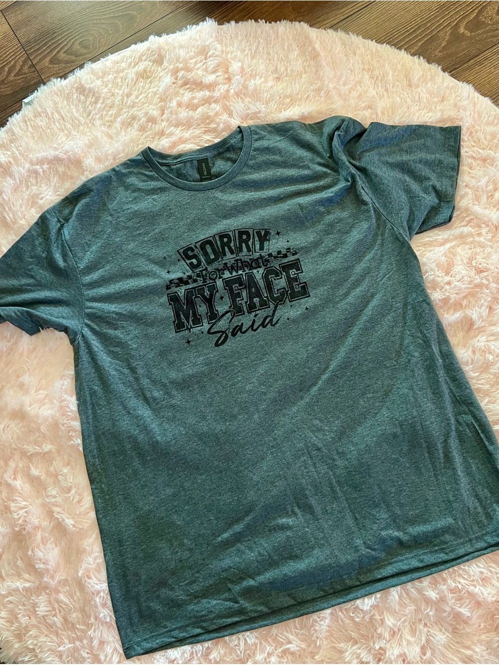 Sorry My Face Said Graphic Tee - Gray - NEW S0006